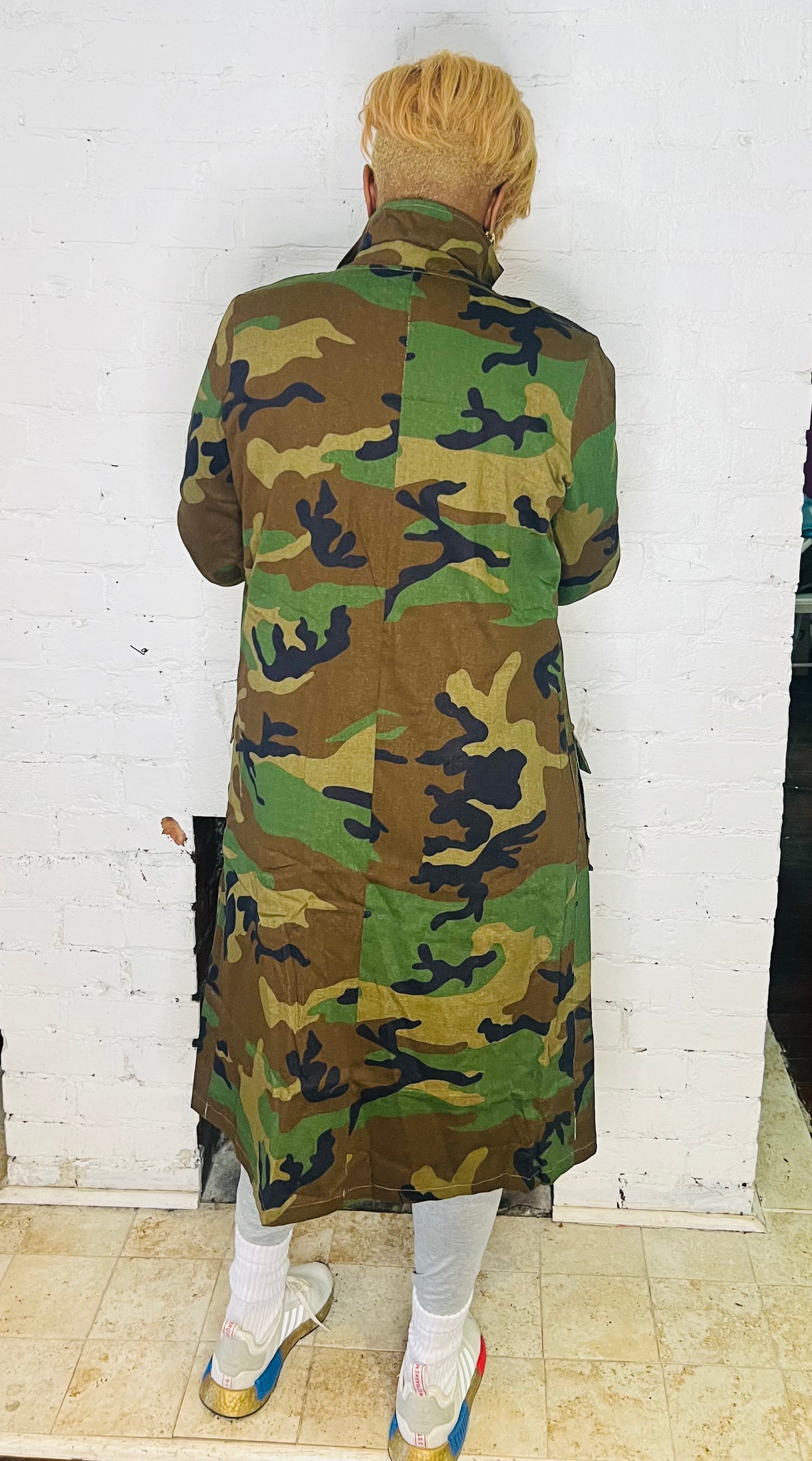 CAMOUFLAGE TRENCH JACKET