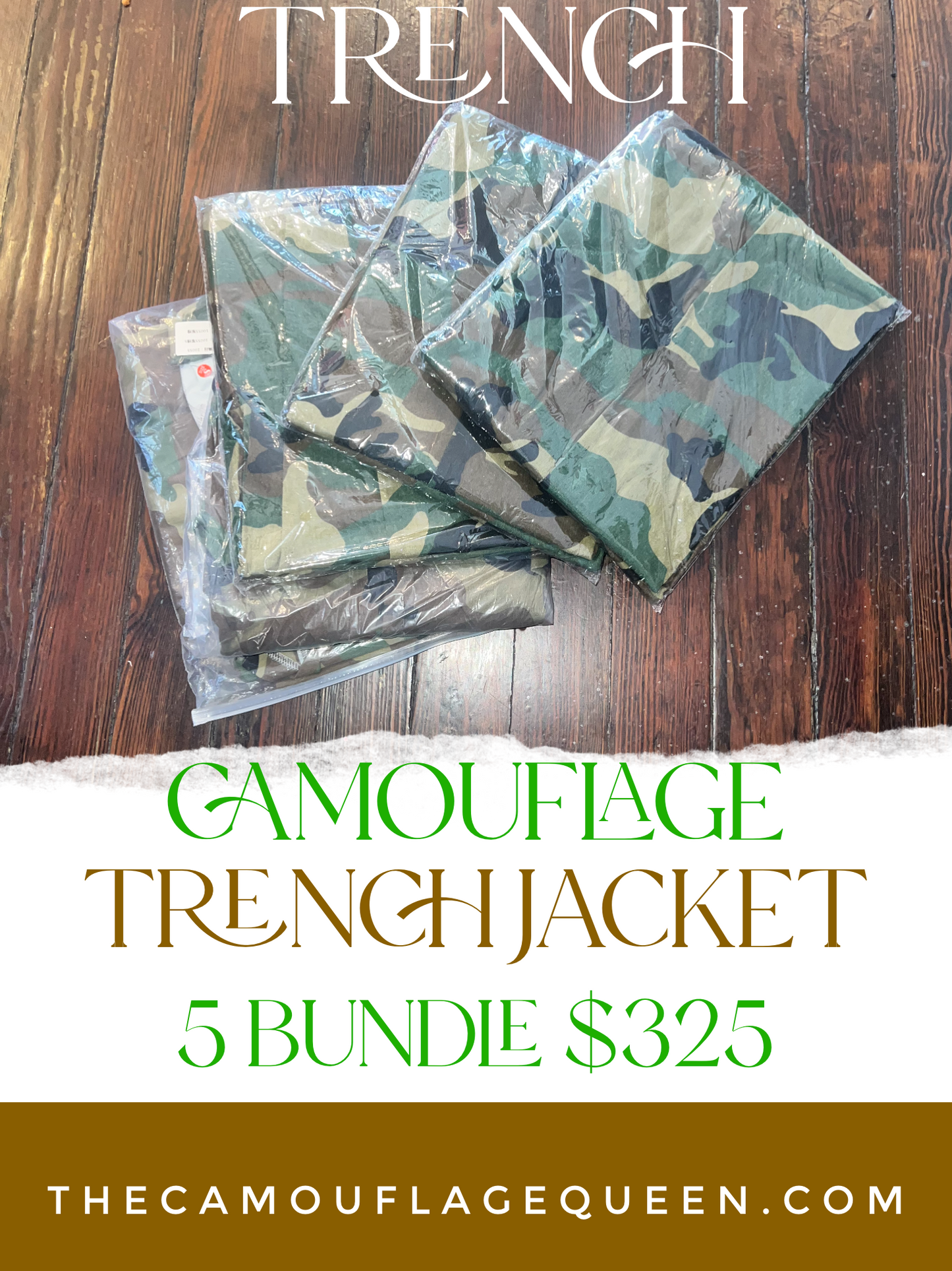 5 BUNDLE TRENCH CAMOUFLAGE JACKET